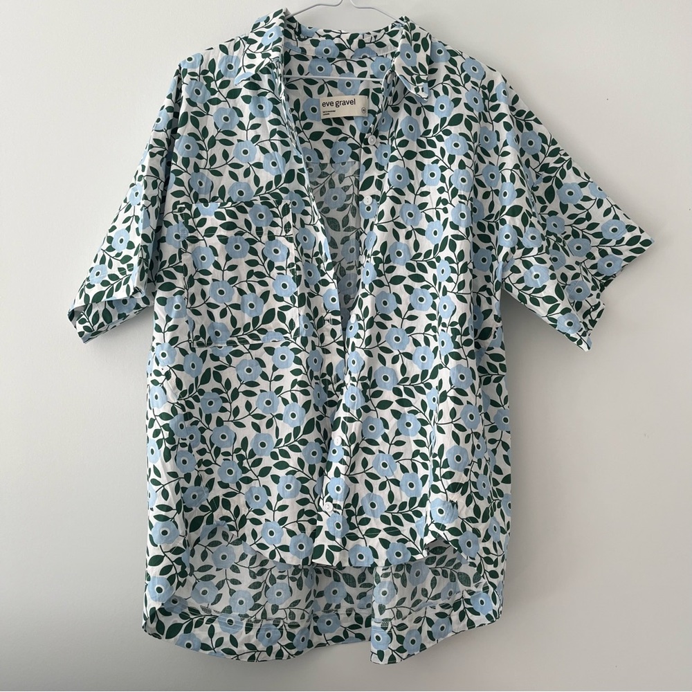 SOLD NEW❣️EVE GRAVEL ISIS SHIRT IN FLEURS BLEU - Picture 7 of 12